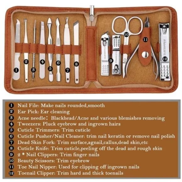 New Nail Kit Manicure Kit Nail Clipper Set 13PCS Nail Care Kit - Picture 3 of 6